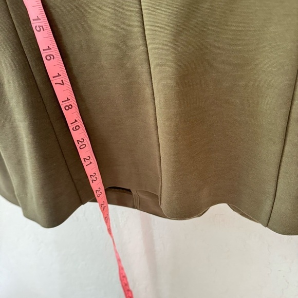 Ichi Mossy Green Supple Cinched Jersey Stretch Single Breast Blazer Medium - Picture 6 of 11